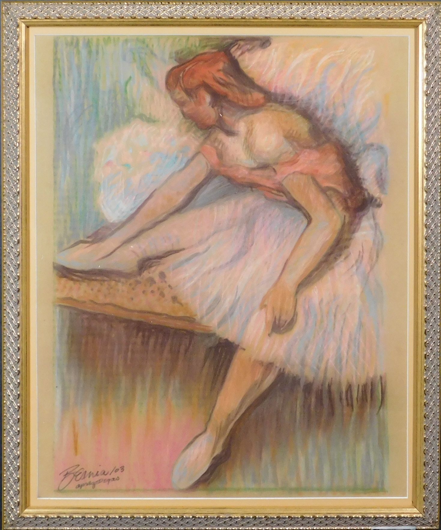 Artwork by Howard John Besnia, Apres Degas, Made of Pastel on paper