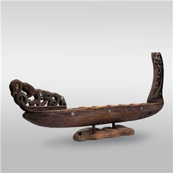 A Large Fine Maori Model Canoe Or Boat 20th Century Artist Signed & Dated Hemi Ranginui - Hemi Ranginui