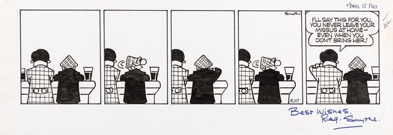 Artwork by Reg Smythe, Andy Capp , 90s, Made of pencil and ink on thin cardboard