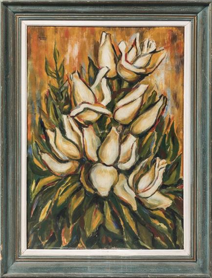 Juan BLANCO (XXème-XXIème siècles). " Les tulipes ", 1953. Huile sur toile. Signé, daté et - Juan Suárez Blanco