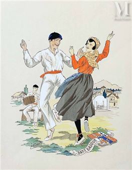 Basque Country Basque Dancers - Lot 1189 - E. Maudy