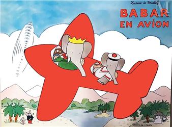 Jean de Brunhoff | Babar en Avion (Circa 1980) | MutualArt