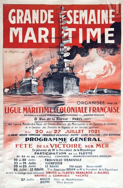 Artwork by L. Haffner, Grande Semaine Maritime & Coloniale - Lot 862, Made of POSTER