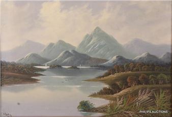 New Zealand Mountain Lake Scene - I. Lesley
