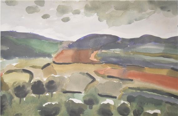 Watercolour - 'Bull Hill, Bideford, Devon by Michael Cullimore, dated '95