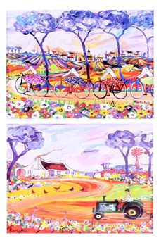 BICYCLE RIDERS; FARMSCENE - Porchie