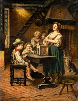 Eugene Meeks (NY,1843-1916) oil painting antique - Eugene Meeks