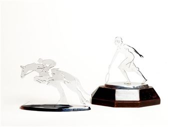 Two s of a jockey on horseback and a tennis player - R. Men