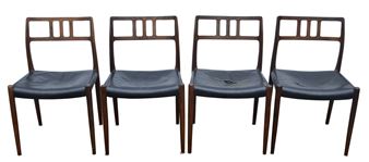 a set of four rosewood Model 78 rosewood chairs - Nils Moller