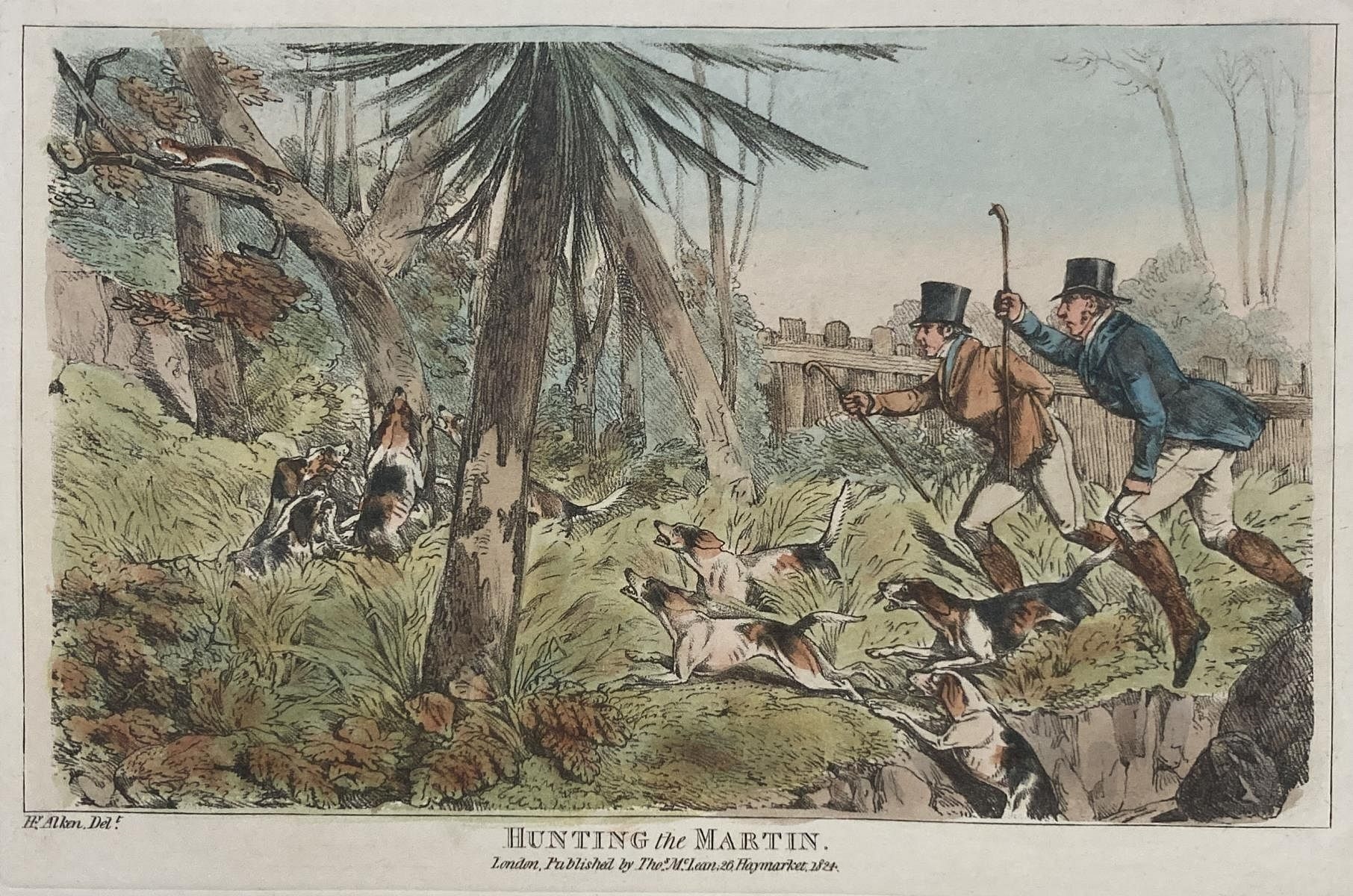 Henry Thomas Alken | Henry Alken - Hunting the Martin (1825) | MutualArt