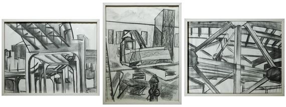 Maria Razika | Big Dig Construction Site Triptych | MutualArt