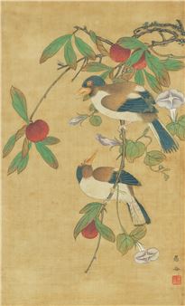 Vertical silk scroll - Huang Mo