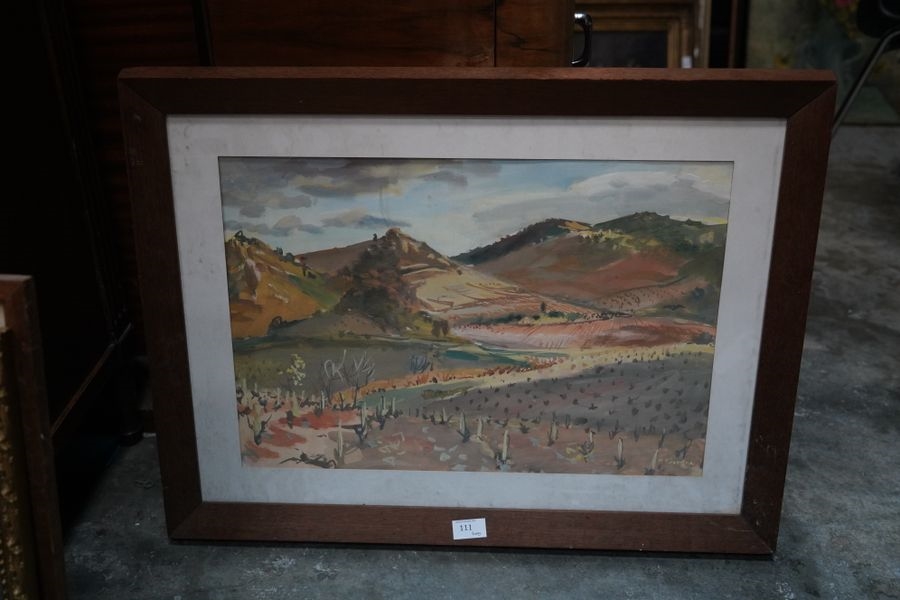 Artwork by Maurice Tisseyre, L'hiver dans les vignes, Made of watercolor