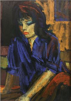 Young woman in a blue shirt - Maurice Mann