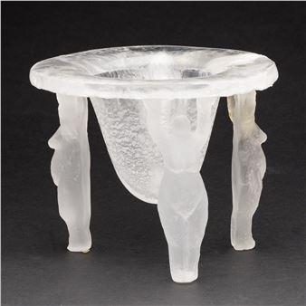 Art Glass Bowl with 3 Figural Supports - Lucartha Kohler