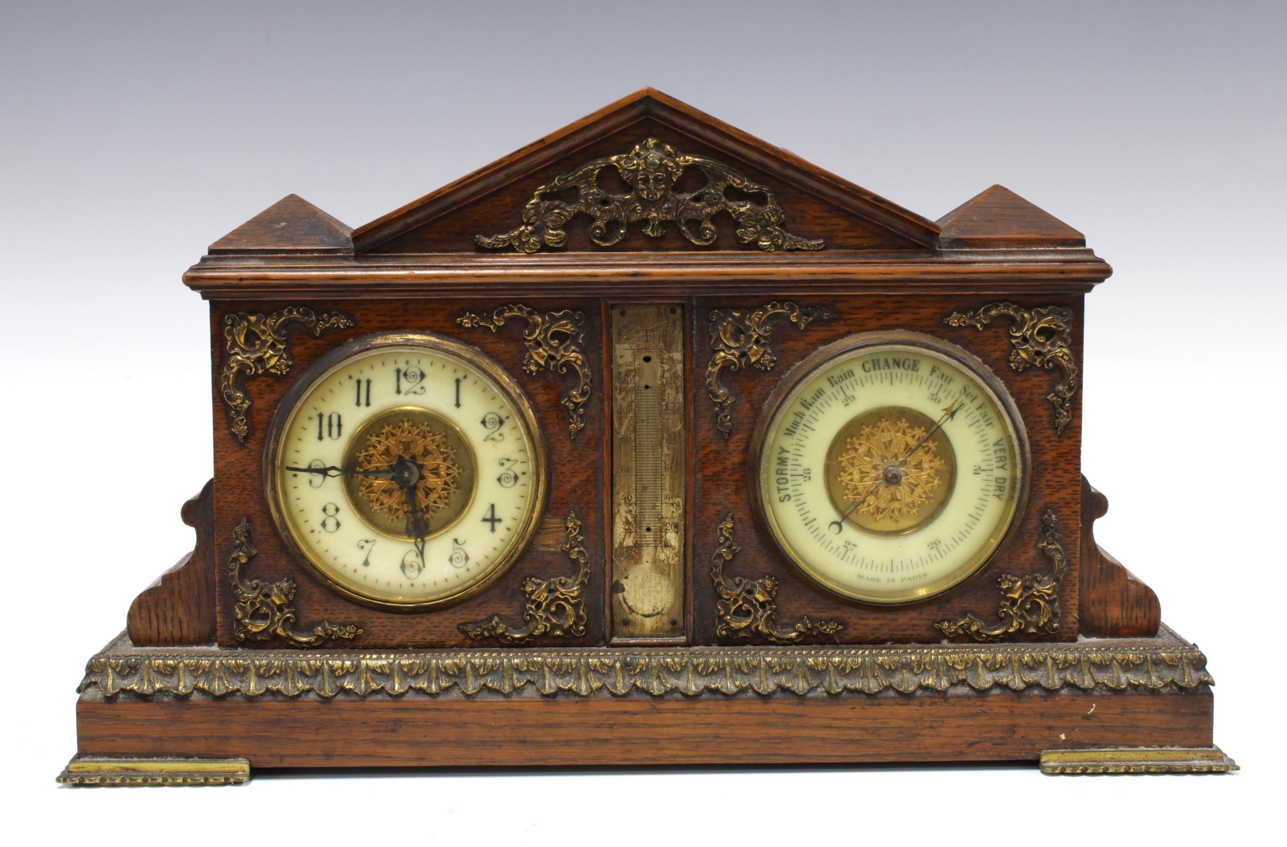 An Edwardian | An Edwardian oak cased combination clock | MutualArt