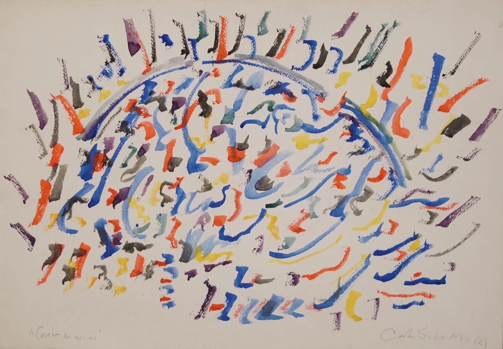 Artwork by Carlos Silva, CEREBRO EN ACCIÓN, Made of watercolor