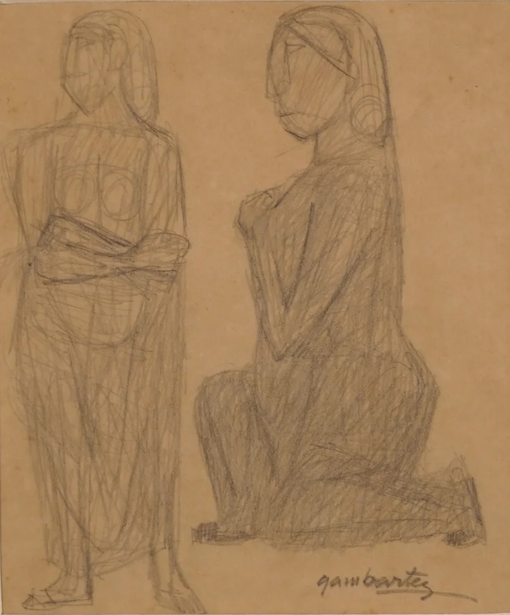 Artwork by Leónidas Gambartes, DOS FIGURAS, Made of Lápiz