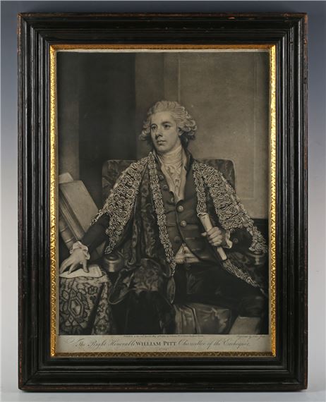The Right Honorable William Pitt, Chancellor of the Exchequer by George Romney, published 1789