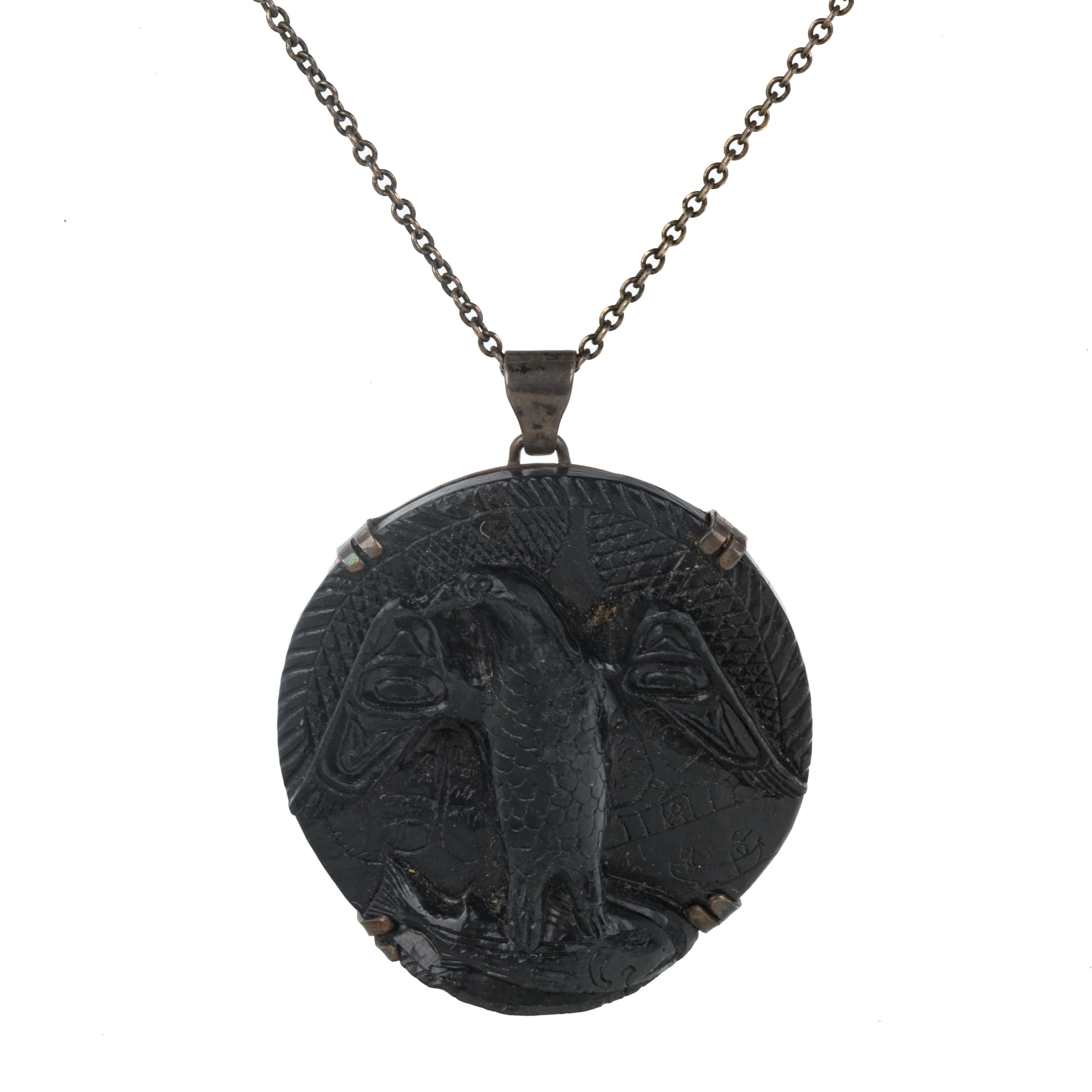 Artwork by Arthur Moody, Eagle with Captured Salmon, Made of argillite