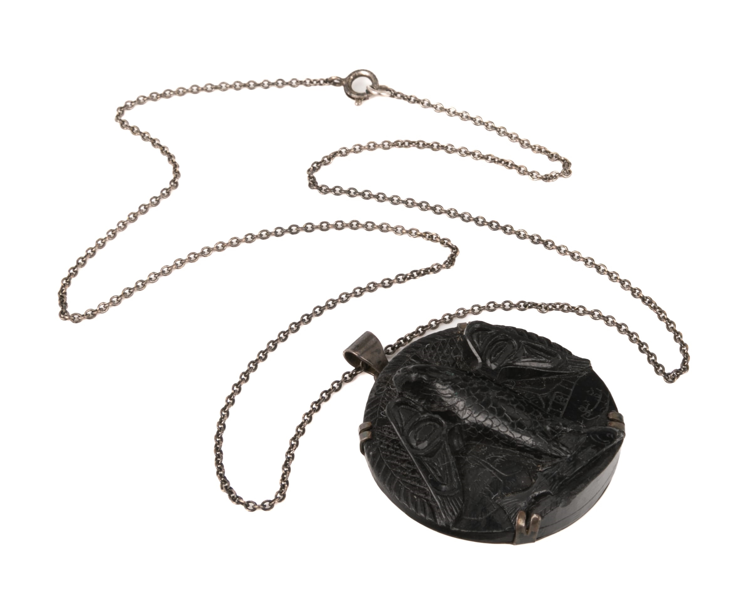 Artwork by Arthur Moody, Eagle with Captured Salmon, Made of argillite