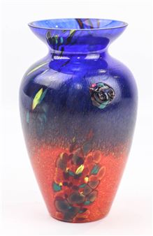 a studio glass vase in rich tones - Eammon Vereker