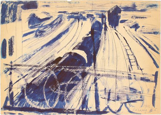 Transition. Railway station by Konstantin Borisovich Nazarov, 1962