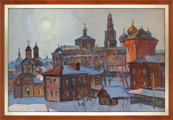 Zagorsk Winter evening by Georgy Vasilyevich Khrapak, 1971