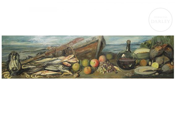 Still life with boat by José Mayol Hernández