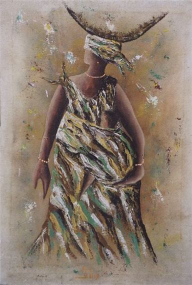 Woman and child", oil on canvas, sbm - Aziz