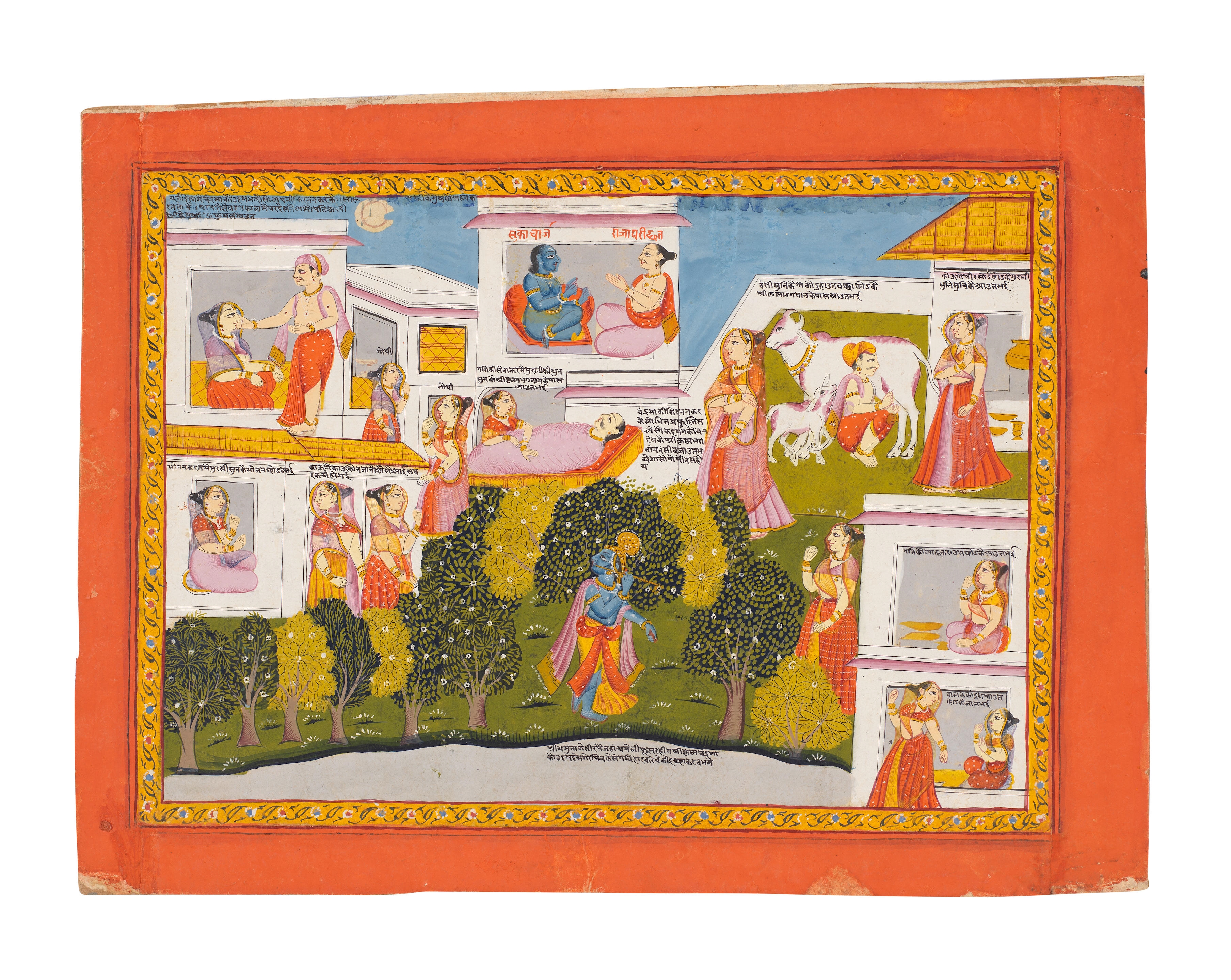 Datia School, 19th Century | A scene from a Bhagavata Purana series ...