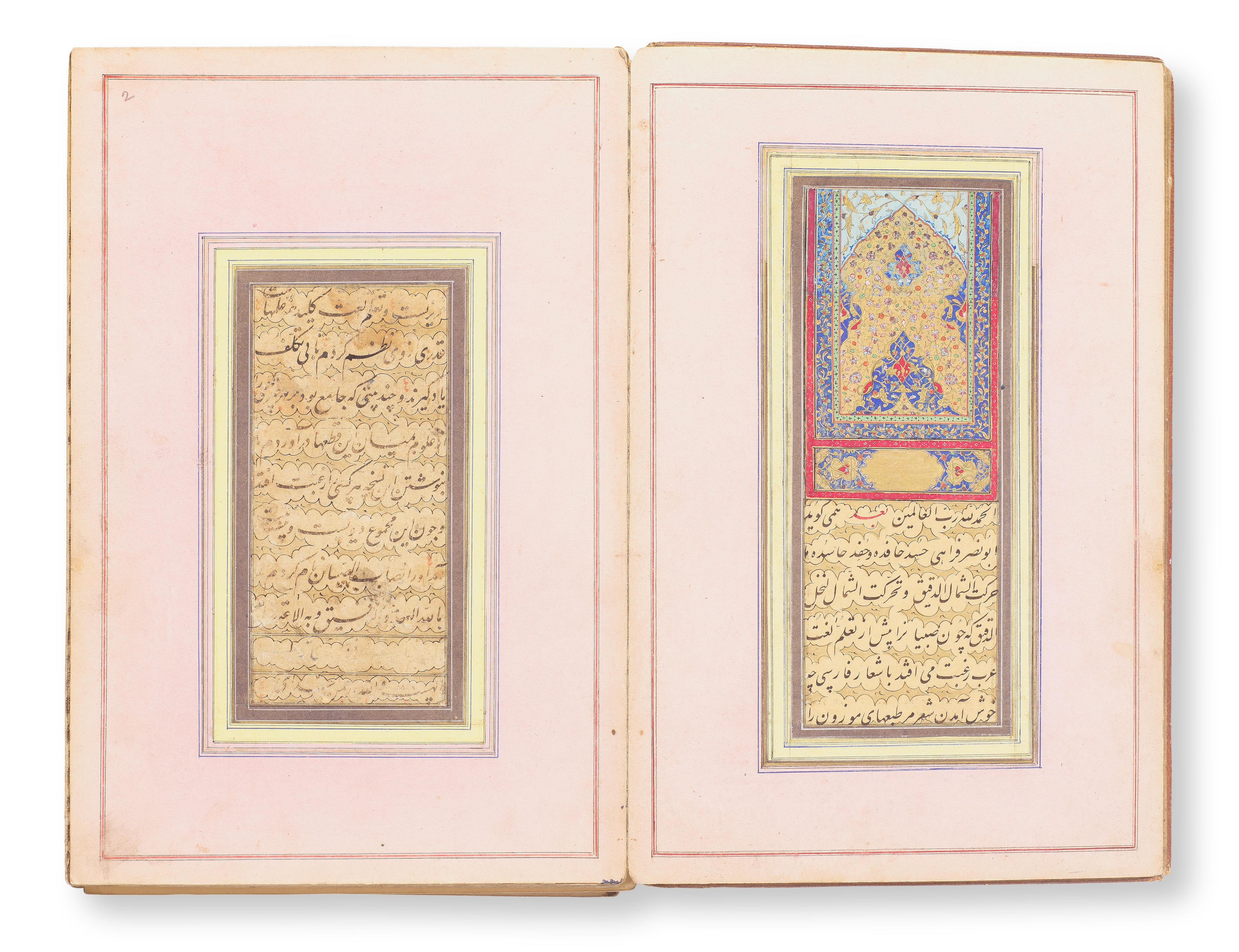 Artwork by Persian School, 19th Century, Badr al-Din Abu Nasr Farahi (d. 1242), Lama'at al-Badr, a verse commentary on the al-Jami' al-Saghir, in concertina form, Made of Persian manuscript on paper