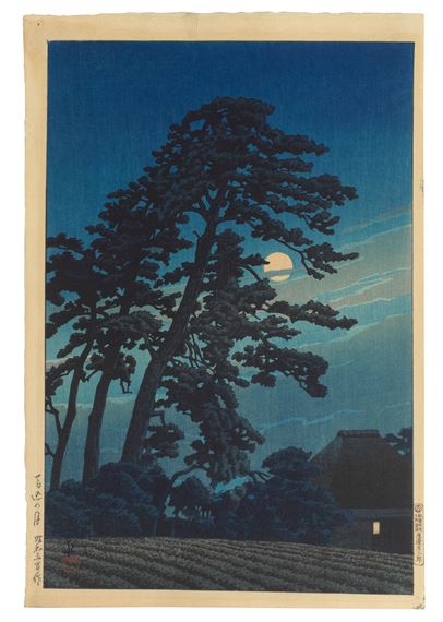 Umagome no tsuki (Moon at Umagome) by Hasui Kawase, dated 1930