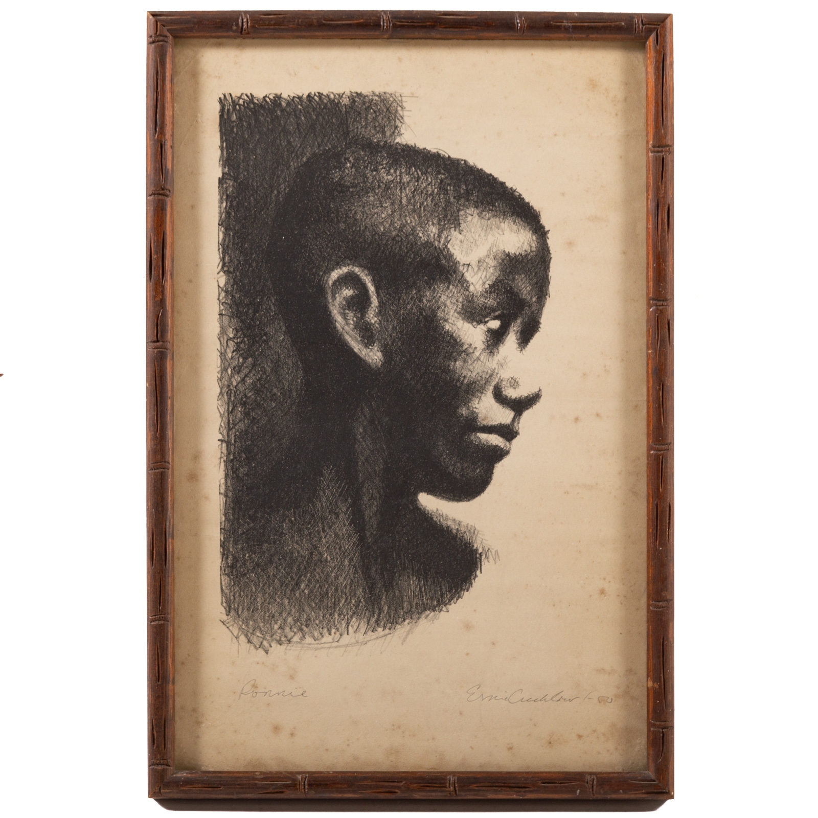 Artwork by Ernest Crichlow, Ronnie, Made of lithograph, (American, 1914-2005) Lithograph