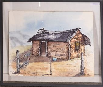 Watercolour of Shed - Lynette Mang