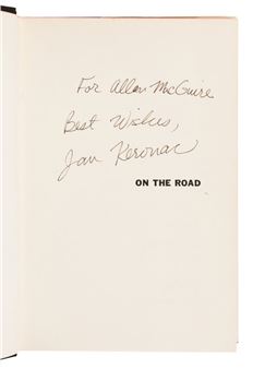 KEROUAC, Jack. On the Road. NY, 1957. 1st EDITION, 1st ISSUE, 1st STATE DJ. Signed by Kerouac’s daughter - Jack Kerouac