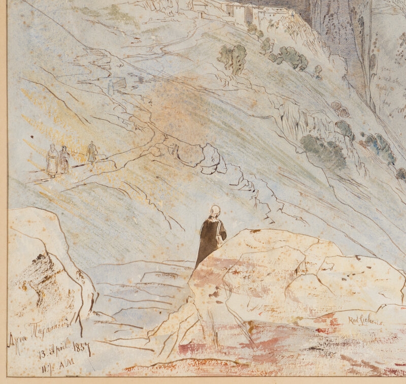 Artwork by Edward Lear, Edward Lear
(British, 1812-1888)
Agia Paraskevi, 1857, Made of watercolor over traces of pencil on paper