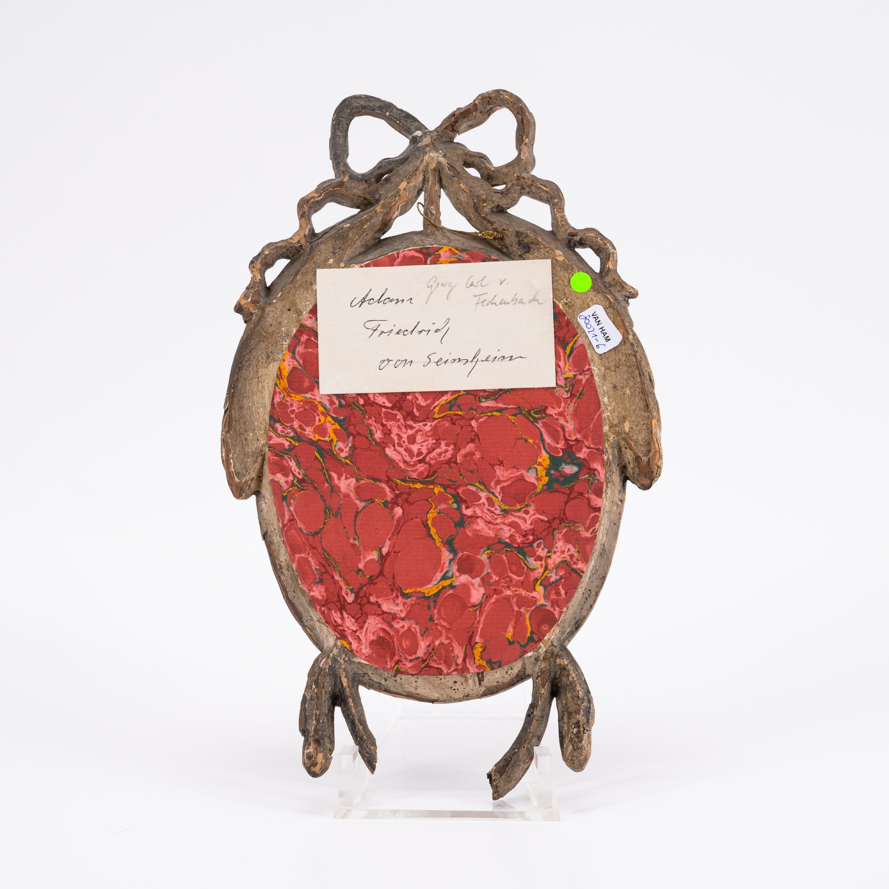 Artwork by Ludovico Bossi, ALABASTER PROFILE PICTURE OF THE WÜRZBURG PRINCE-BISHOP GEORG CARL VON FECHENBACH (1749-1808, Made of Alabaster, carved. Wooden frame, gilt