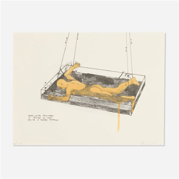 Man Lying Face Down in a Trough of Mud Having a Temper Tantrum (from the Way Cool, Exit Art portfolio) by Roxy Paine, 1995
