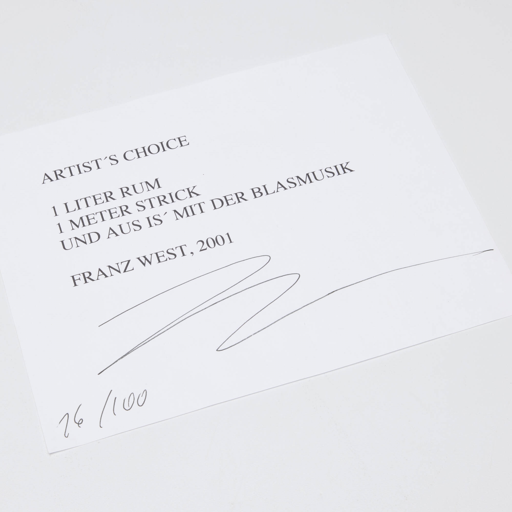 Artwork by Franz West, Artist's Choice, Made of glass