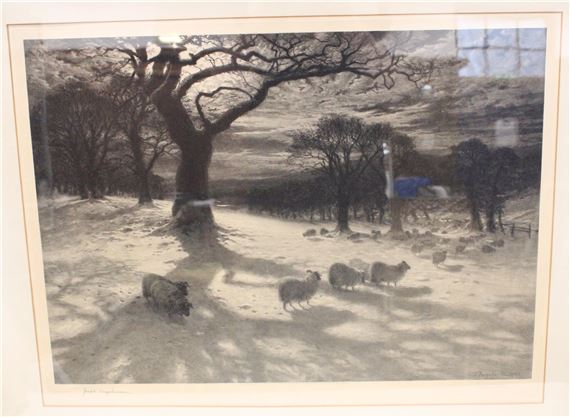 sheep in a landscape by Joseph Farquharson, 1903