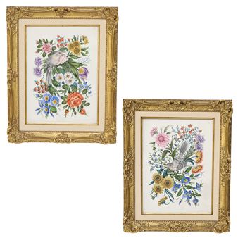 Floral and Mockingbird Porcelain Plaques - Edward Marshall Boehm