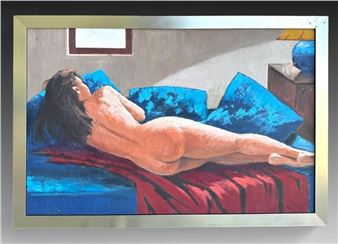 PETER BOYKOFF RECLINING NUDE O/C - Peter Boykoff