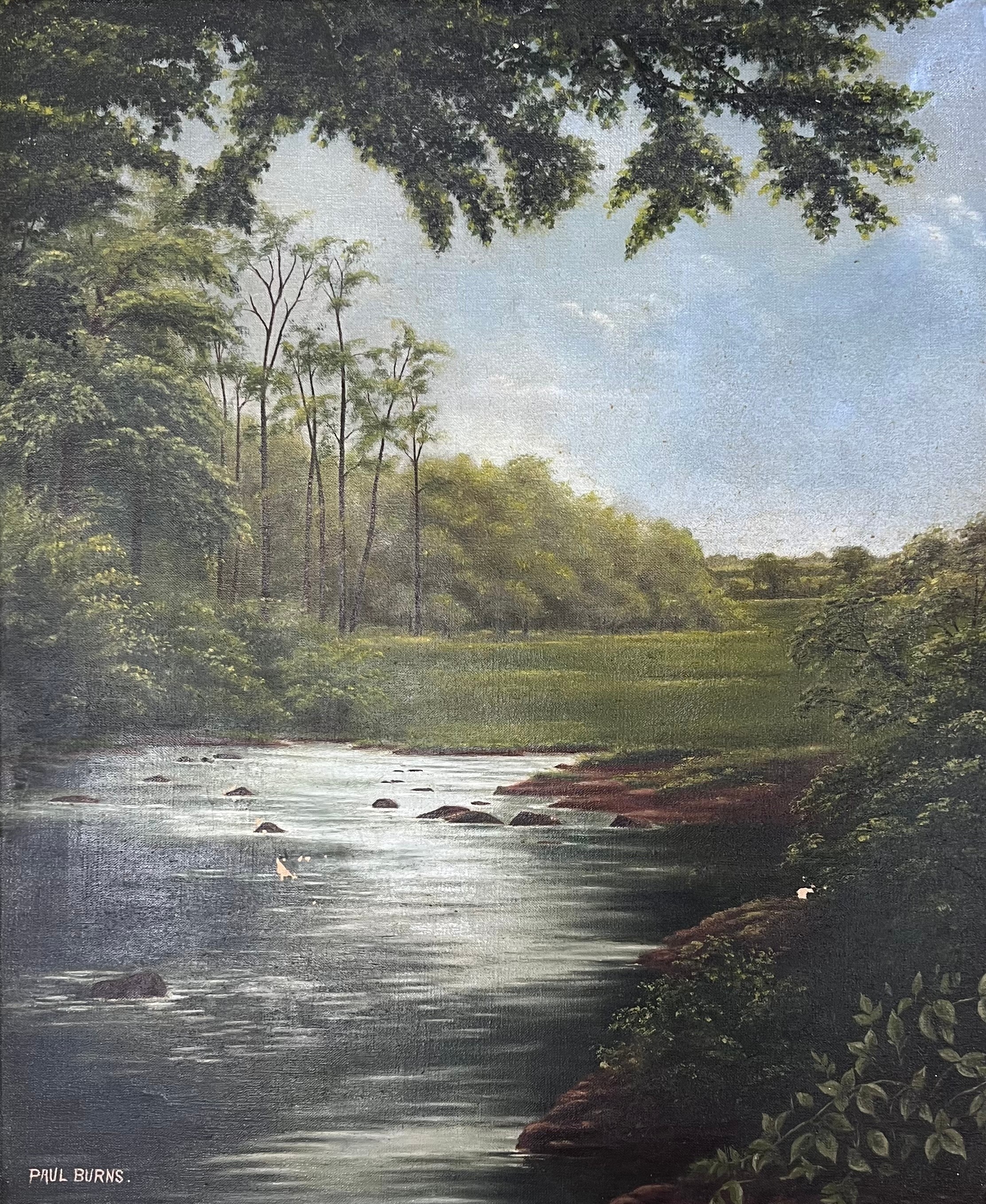 Paul Burns | large riverside landscape | MutualArt