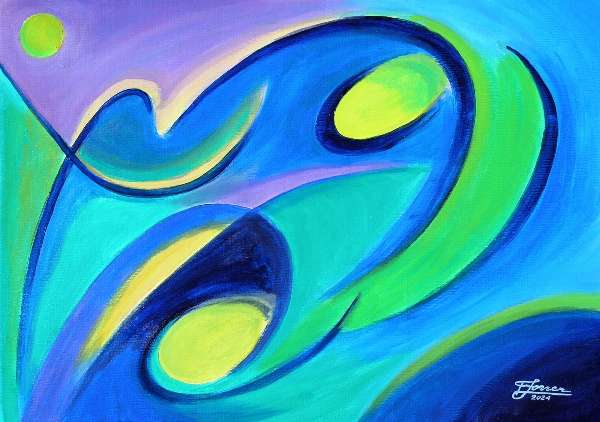 Artwork by Flavio Zoner, Luci, Made of acrilico
MATERIALE: tela