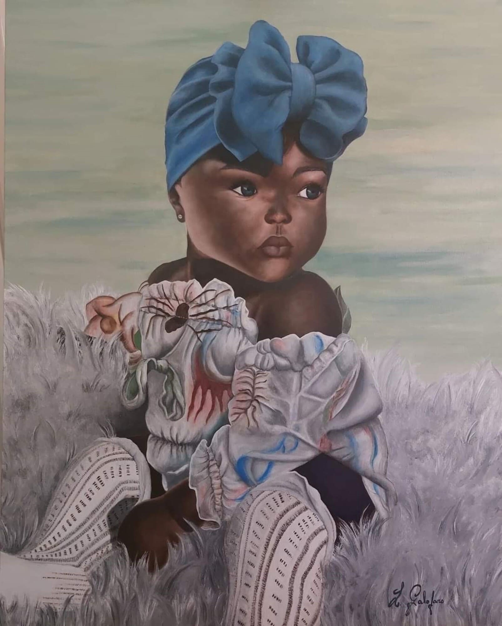 Artwork by Lucia, Innocente fanciullezza, Made of olio
MATERIALE: tela