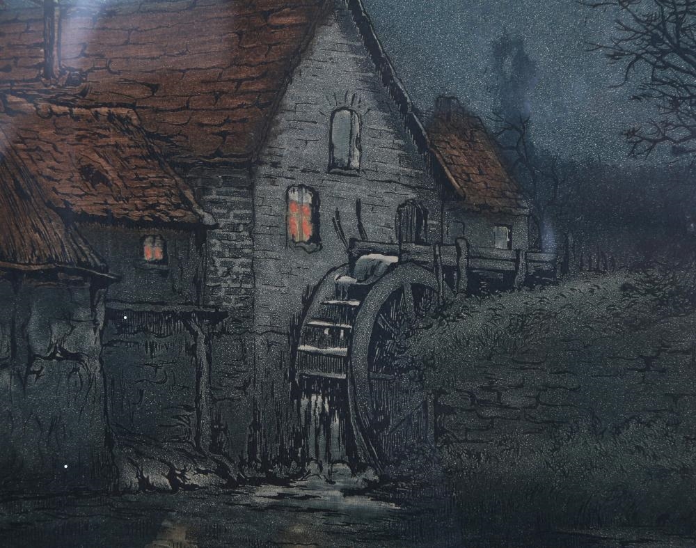 Artwork by Marcel Augis, Water Mill, Made of Etching with Aquatint