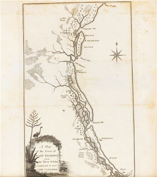 Travels through North and South Carolina, Georgia, East and West Florida, the Cherokee Country, the Extensive Territories of the Muscogulges, or Creek Confederacy, and the Country of the Chactaws.... London: J. Johnson, 1792 - William Bartram