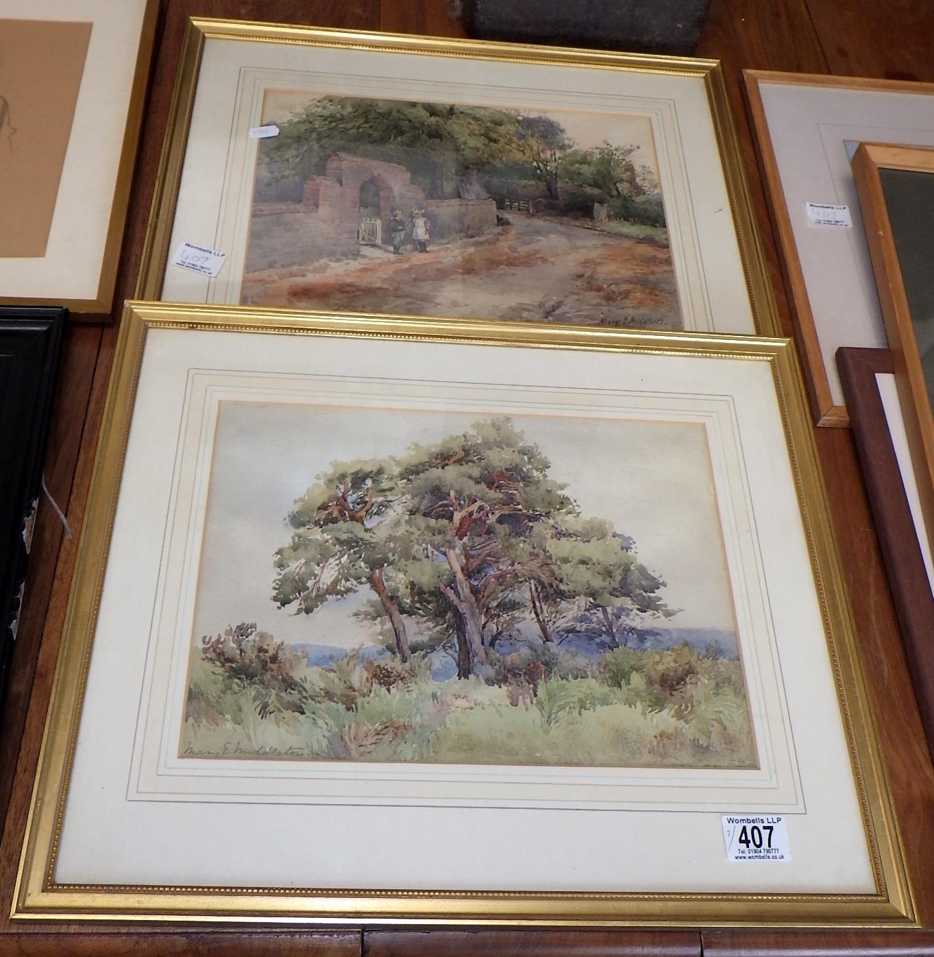 Middleton | Two Mary E Middleton signed watercolours together with two ...