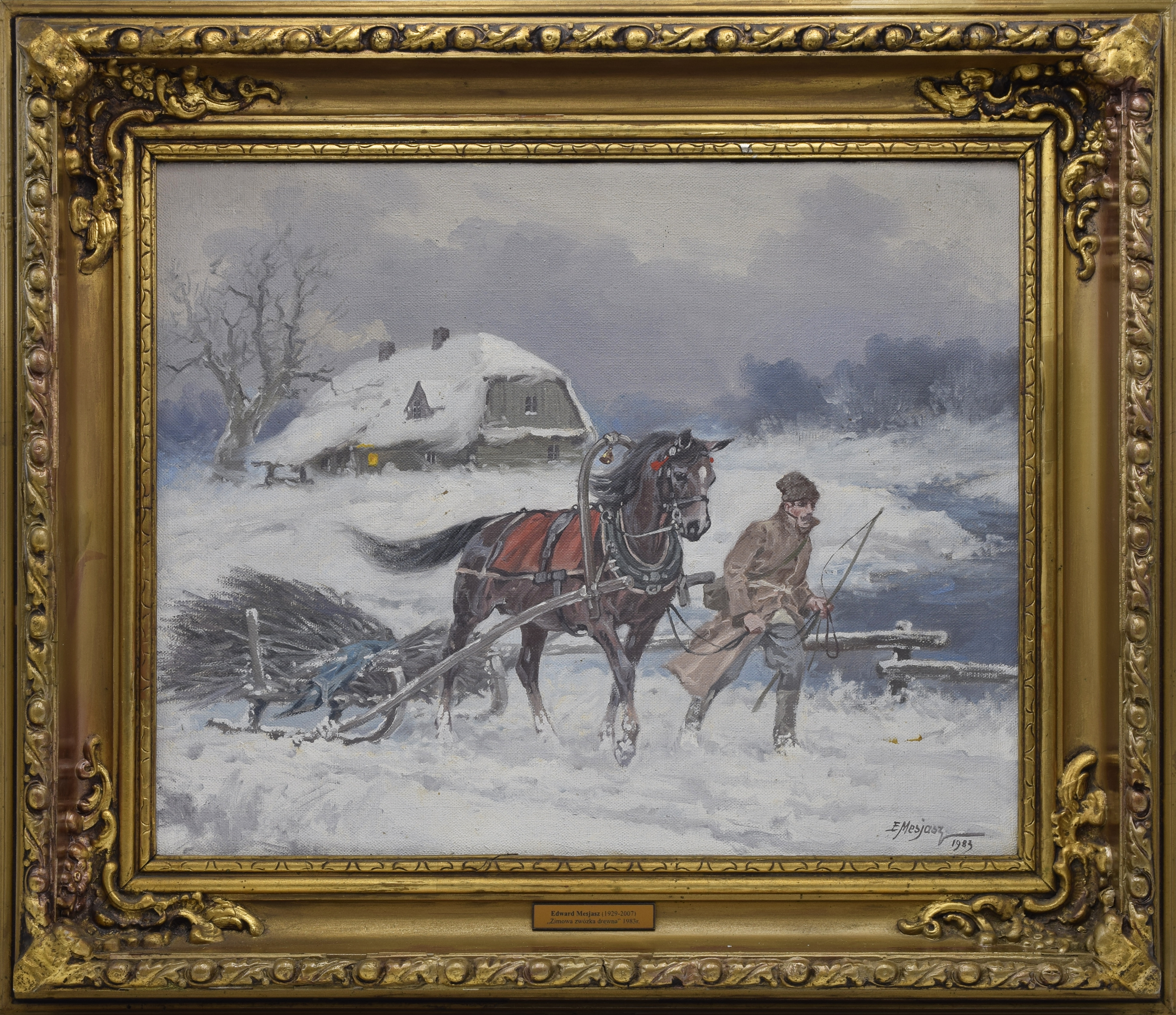 Artwork by Edward Mesjasz, Zwózka chrustu, Made of olej, płótno